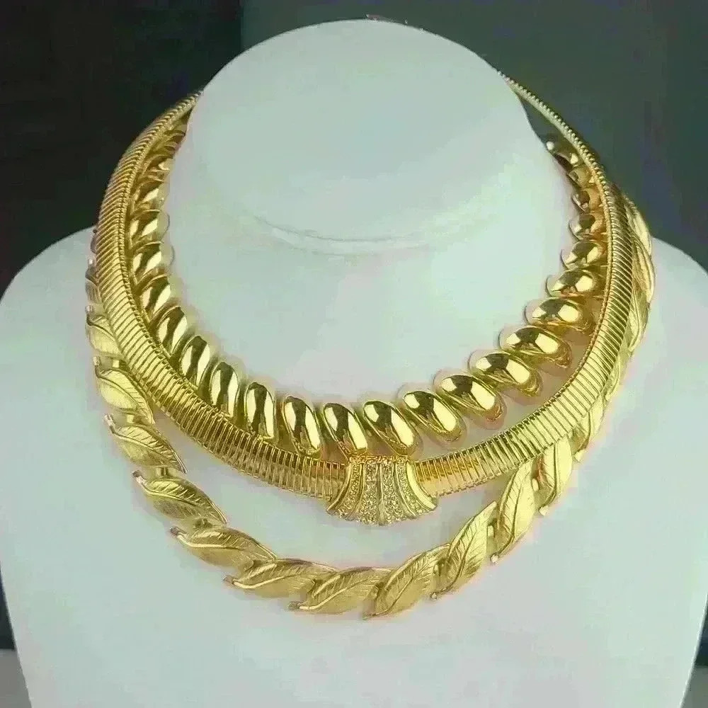 Vintage Napier Gold Tone / Gold Plated necklaces set of 3 - Picture 2 of 16